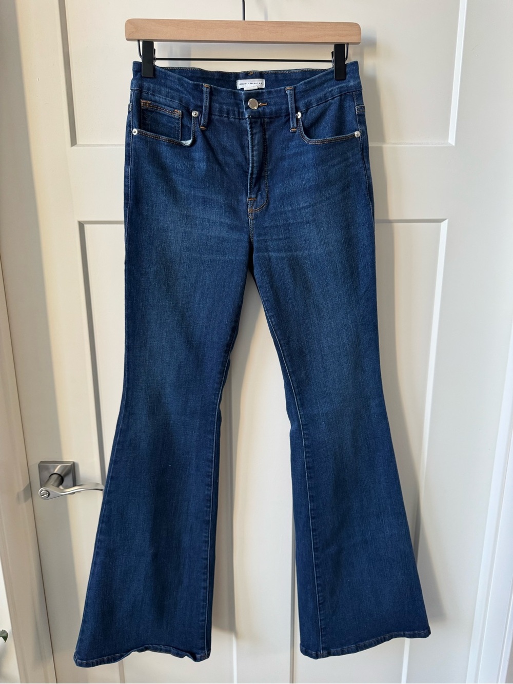 Good American Indigo Blue Flare Jeans